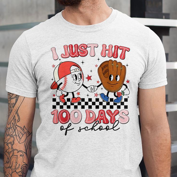 I Just Hit 100 Days Of School Baseball Boy Girl Teacher Unisex Jersey T-Shirt