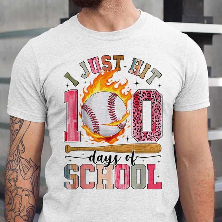 I Just Hit 100 Days Of School Baseball Lovers Fans Boys Kids Unisex Jersey T-Shirt