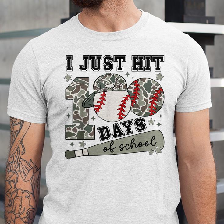 I Just Hit 100 Days Of School Camo Baseball 100 Days Smarter Unisex Jersey T-Shirt I Just Hit 100 Days Of School Camo Baseball 100 Days Smarter Unisex Jersey T-Shirt