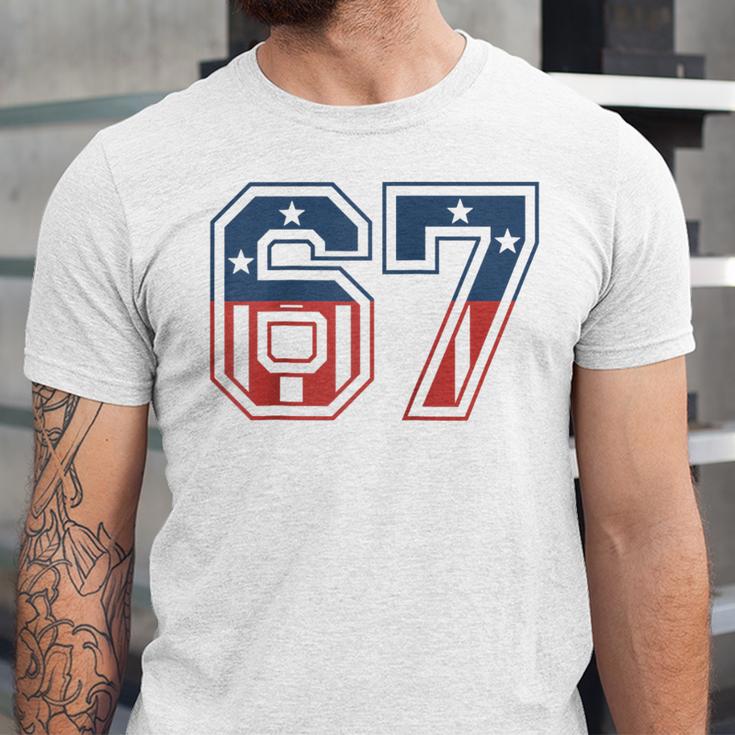 Number 67 USA Raglan Baseball Tee Unisex Jersey T-Shirt