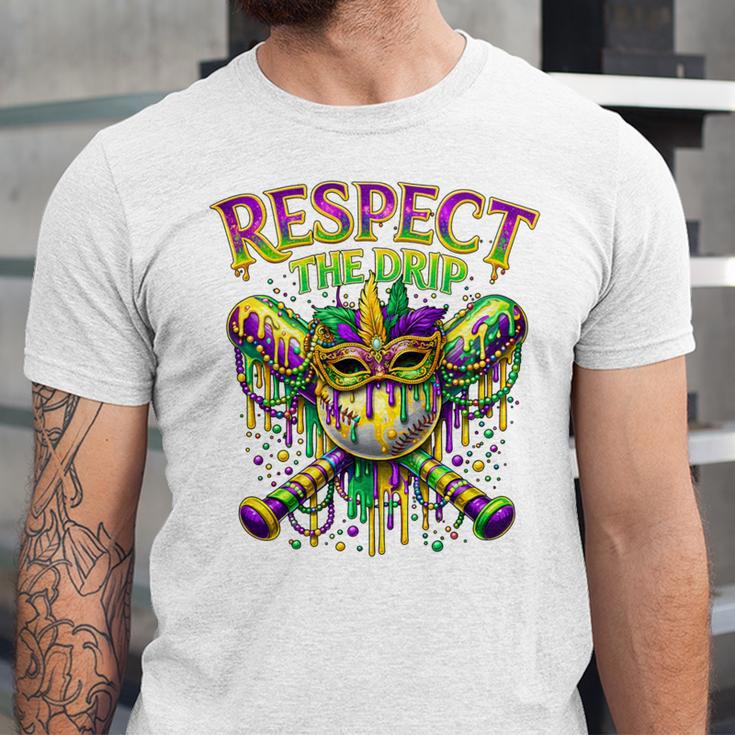 Respect The Drip Mardi Gras Baseball Ice Cream Boys Carnival Unisex Jersey T-Shirt