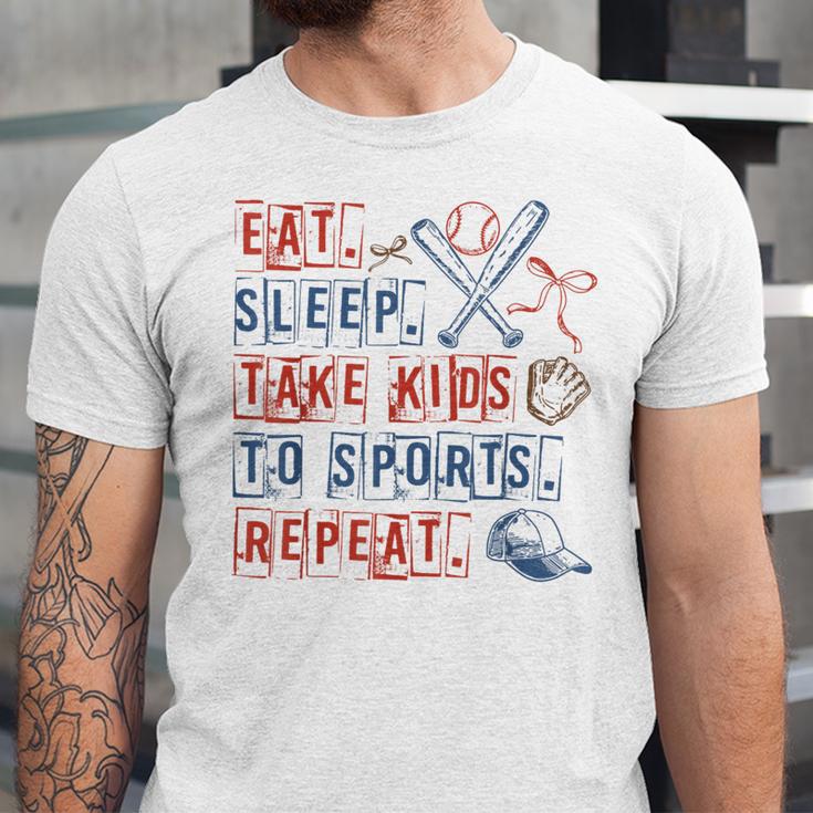 Retro Eat Sleep Take Kids To Sports Repeat Game Day Baseball Unisex Jersey T-Shirt Retro Eat Sleep Take Kids To Sports Repeat Game Day Baseball Unisex Jersey T-Shirt