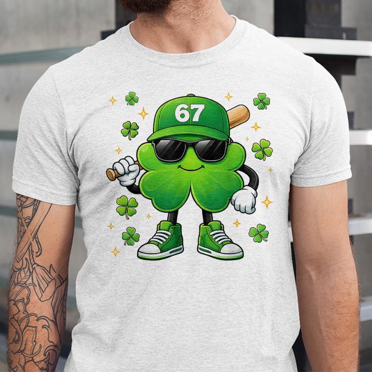 Shamrocks Playing Baseball St Patricks Day 6 7 Meme Men Boys Unisex Jersey T-Shirt