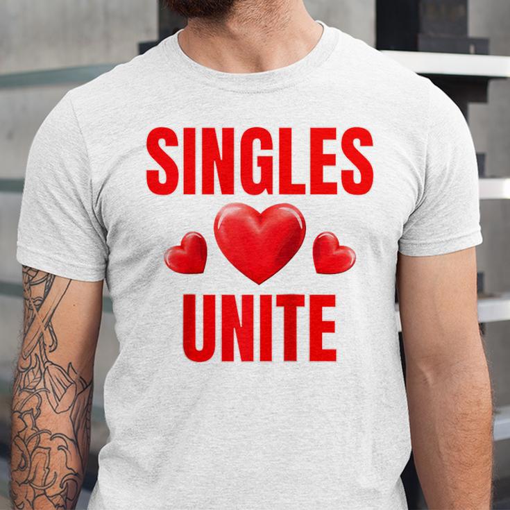 Singles Unite Valentines Day Humor For Singles Raglan Baseball Tee Unisex Jersey T-Shirt Singles Unite Valentines Day Humor For Singles Raglan Baseball Tee Unisex Jersey T-Shirt
