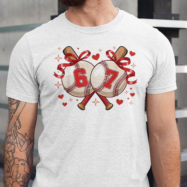 Six Seven 67 Meme Baseball Coquette Bow Valentine Unisex Jersey T-Shirt Six Seven 67 Meme Baseball Coquette Bow Valentine Unisex Jersey T-Shirt
