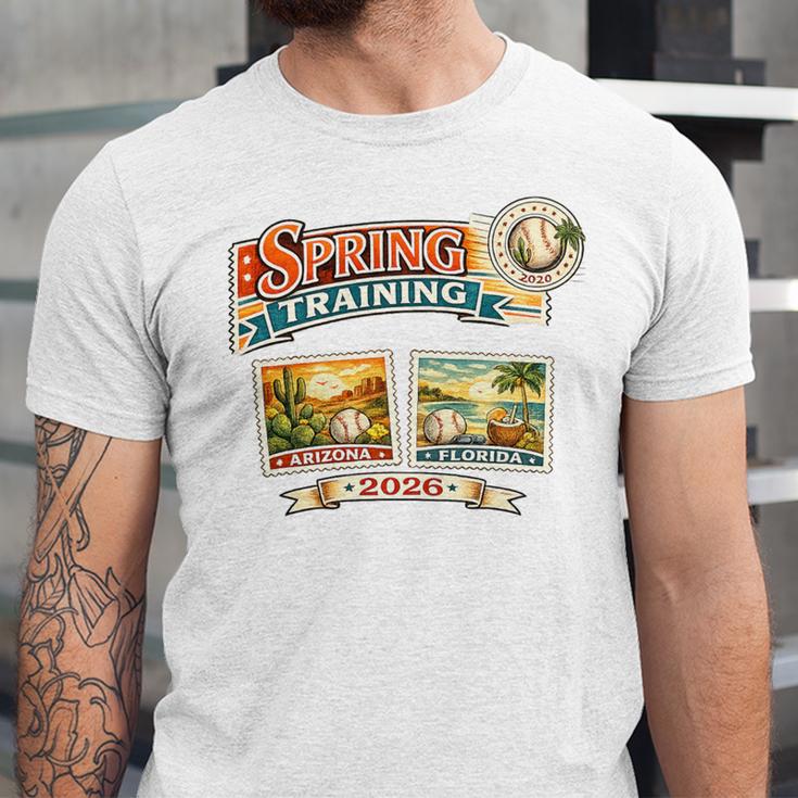 Spring Training 2026 Retro Postcard Baseball Premium Tri-Blend Unisex Jersey T-Shirt