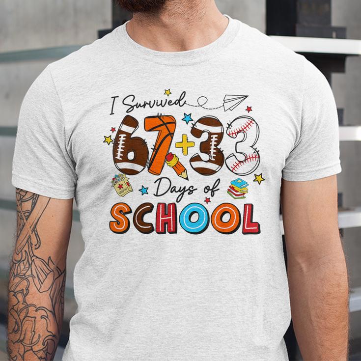 I Survived 67 33 Days Of School Baseball Basketball Football Unisex Jersey T-Shirt I Survived 67 33 Days Of School Baseball Basketball Football Unisex Jersey T-Shirt