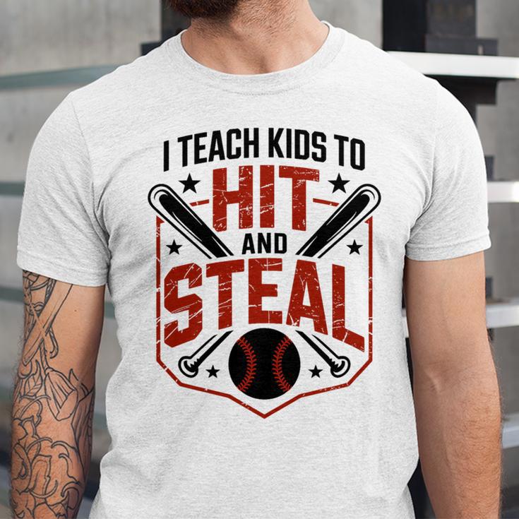 I Teach Kids To Hit And Steal Baseball Softball Coach Premium Tri-Blend Unisex Jersey T-Shirt I Teach Kids To Hit And Steal Baseball Softball Coach Premium Tri-Blend Unisex Jersey T-Shirt
