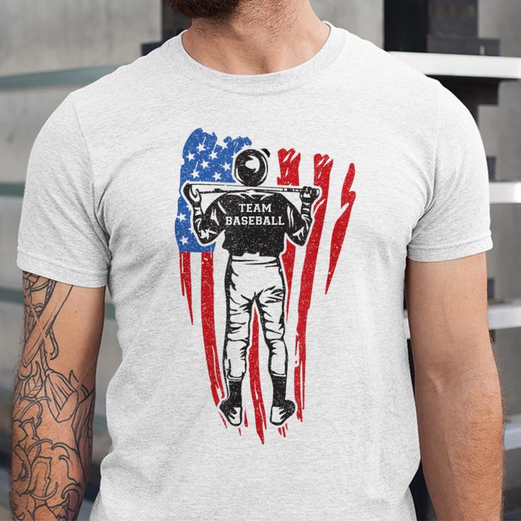 US Flag Baseball Player Batter Sport Lover Team Coach Family Unisex Jersey T-Shirt US Flag Baseball Player Batter Sport Lover Team Coach Family Unisex Jersey T-Shirt
