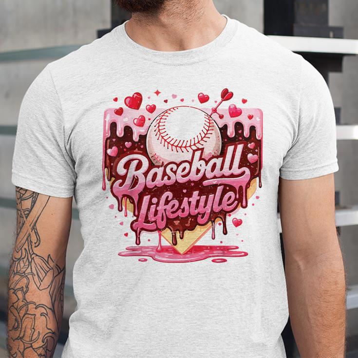 Valentine Baseball Lifestyle Home Plate Ice-Cream Drip Boys Unisex Jersey T-Shirt Valentine Baseball Lifestyle Home Plate Ice-Cream Drip Boys Unisex Jersey T-Shirt