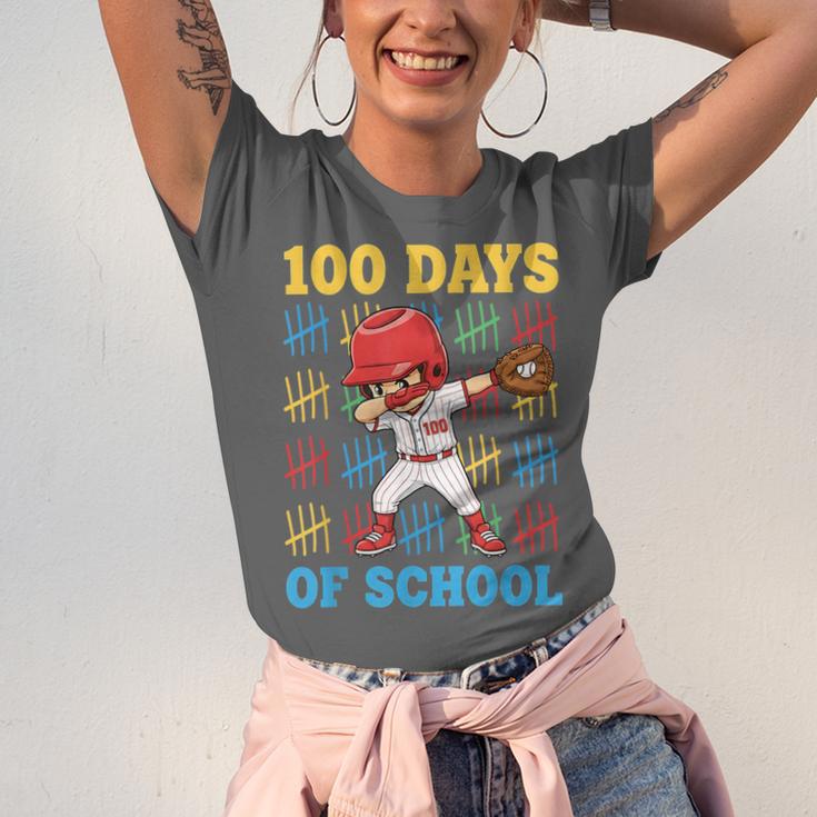 100 Days Of School Baseball Bat 100th Day Of School Boys Unisex Jersey T-Shirt