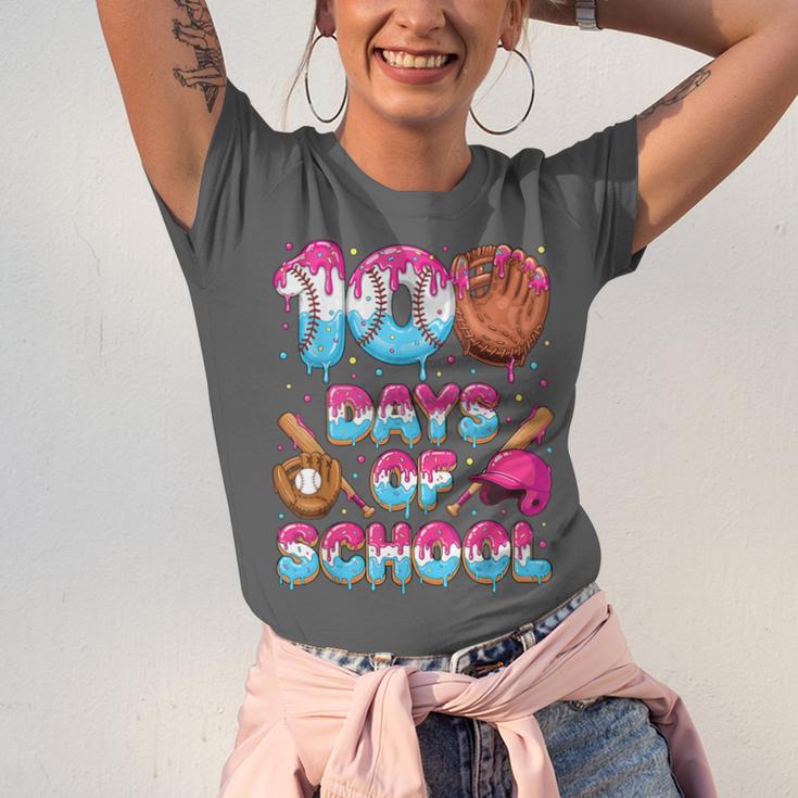 100 Days Of School Baseball Donut Dripping Teacher Boys Kids Unisex Jersey T-Shirt