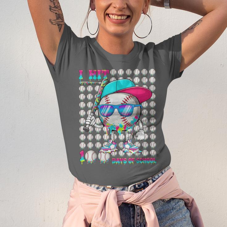 100 Days Of School Baseball Drip Ice Cream Boys Kids Unisex Jersey T-Shirt