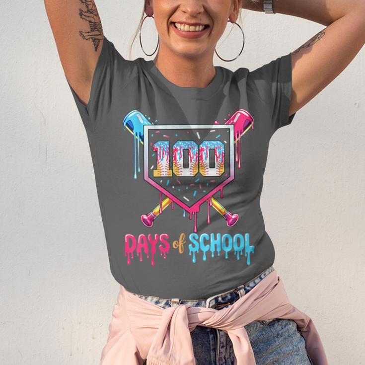 100 Days Of School Ice Cream Drip Baseball 100 Days Smarter Unisex Jersey T-Shirt