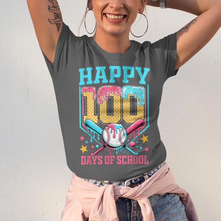 100 Days Of School Kids Baseball Drip 100th Day Of School Unisex Jersey T-Shirt