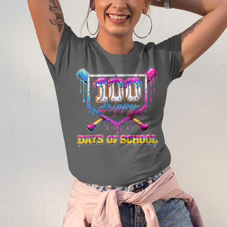 100 Drippy Days Of School Baseball For Boy Kids Unisex Jersey T-Shirt