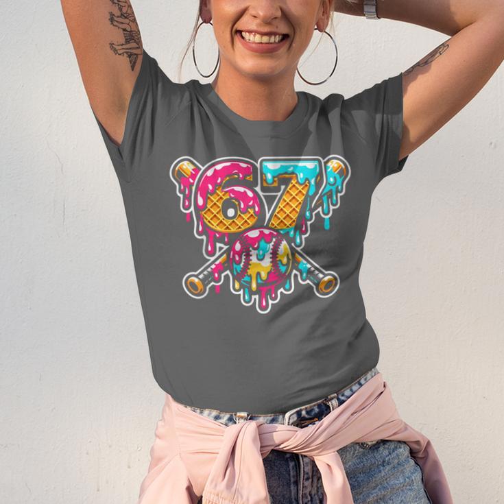 67 Baseball Ice Cream Drip Number Unisex Jersey T-Shirt