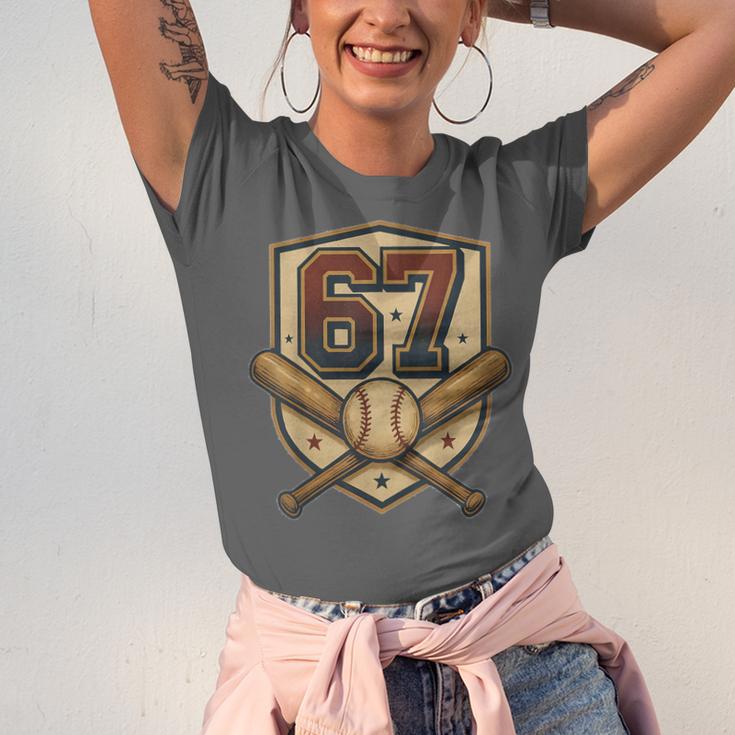 67 Baseball Meme Vintage Sports Crest Retro 67 Player Unisex Jersey T-Shirt 67 Baseball Meme Vintage Sports Crest Retro 67 Player Unisex Jersey T-Shirt