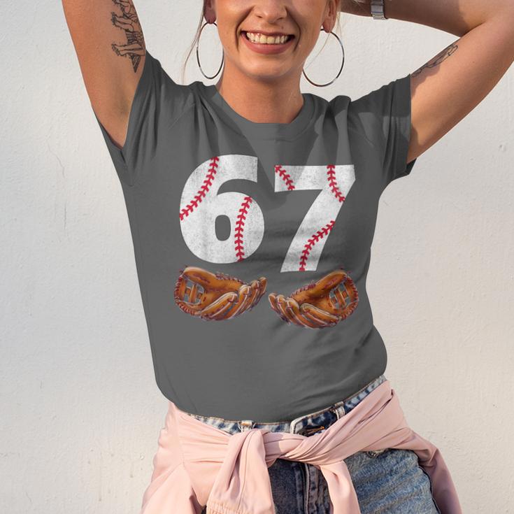 67 Trend Baseball Glove Number Style Unisex Jersey T-Shirt