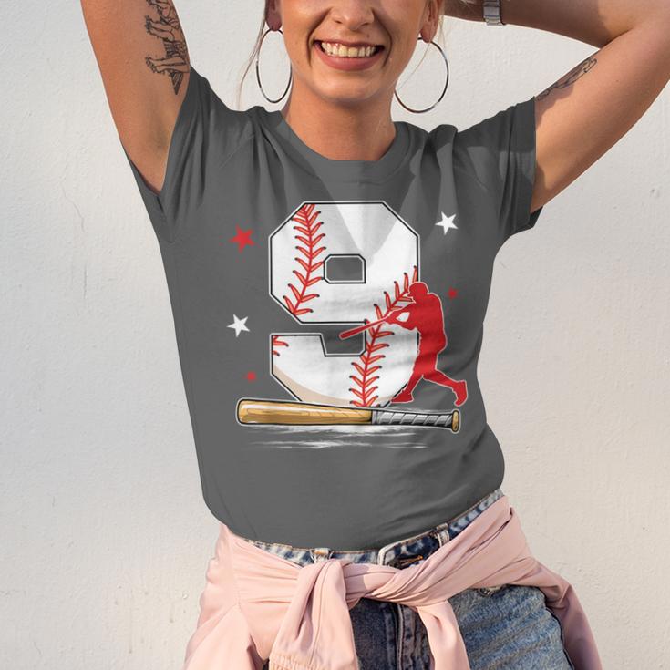 9 Years Old Baseball Birthday Boy 9th Bday Party Unisex Jersey T-Shirt