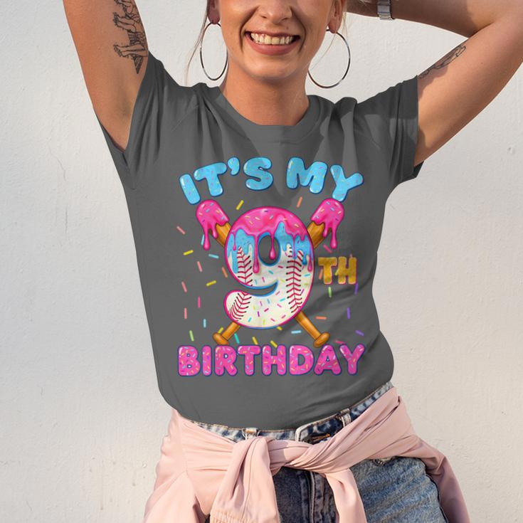 9th Birthday Baseball 9 Year Old Ice Cream Drip Boy Baseball Unisex Jersey T-Shirt 9th Birthday Baseball 9 Year Old Ice Cream Drip Boy Baseball Unisex Jersey T-Shirt