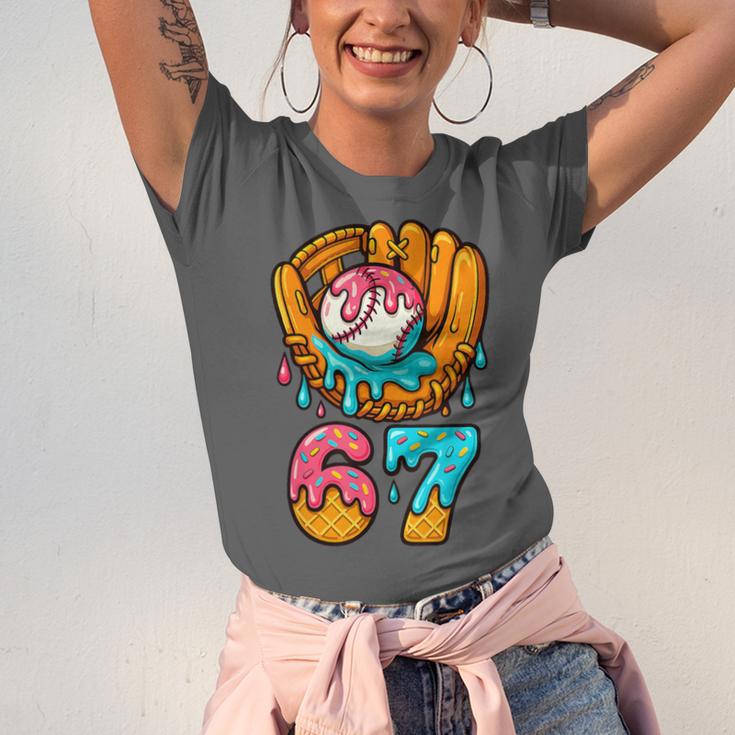 Baseball 67 Ice Cream Drip 67 Six Seven Meme 67th Birthday Unisex Jersey T-Shirt