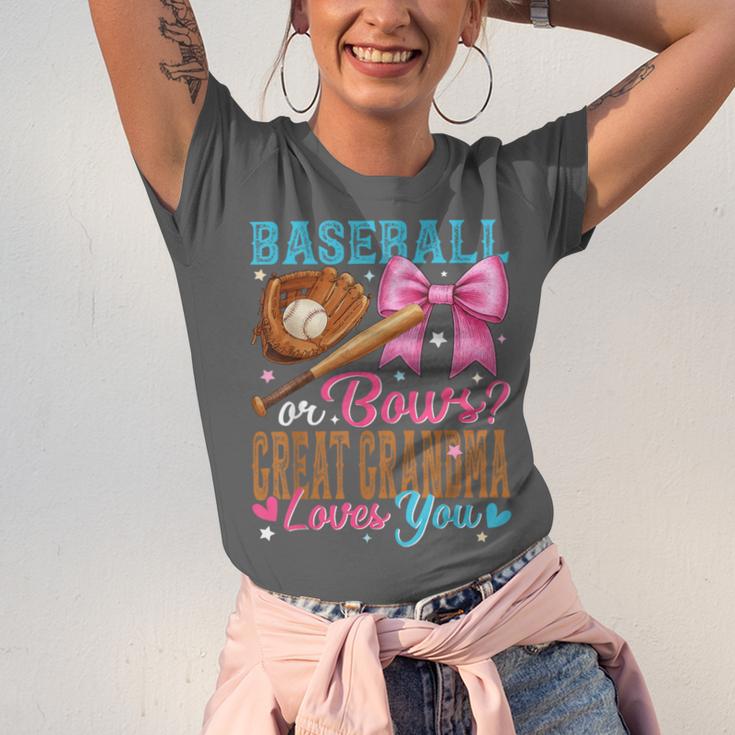 Baseball Or Bows Great Grandma Loves You Gender Reveal Unisex Jersey T-Shirt