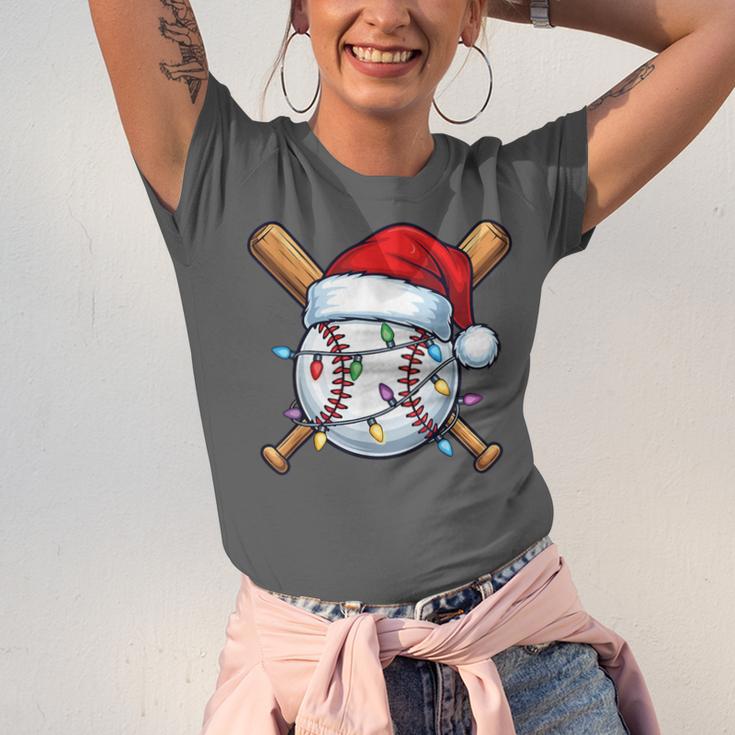 Baseball Christmas Lights Santa Christmas Baseball Player Unisex Jersey T-Shirt Baseball Christmas Lights Santa Christmas Baseball Player Unisex Jersey T-Shirt