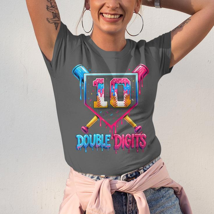 Baseball Drip 10th Birthday Boy Double Digits Ice Cream Drip Unisex Jersey T-Shirt Baseball Drip 10th Birthday Boy Double Digits Ice Cream Drip Unisex Jersey T-Shirt