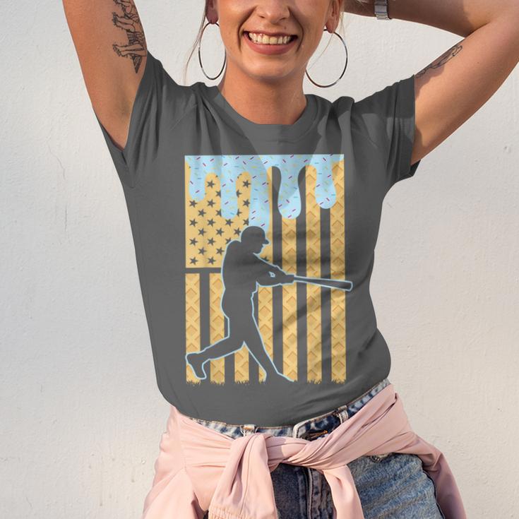 Baseball Drip Boys Dripping Ice Cream Baseball American Flag Unisex Jersey T-Shirt Baseball Drip Boys Dripping Ice Cream Baseball American Flag Unisex Jersey T-Shirt