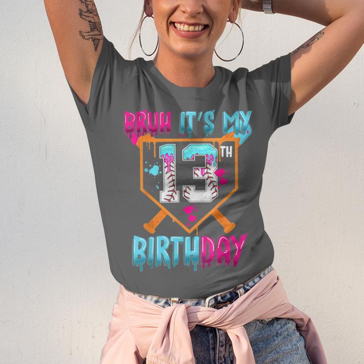Baseball Drip Bruh It's My 13th Birthday Boy Ice Cream Drip Unisex Jersey T-Shirt Baseball Drip Bruh It's My 13th Birthday Boy Ice Cream Drip Unisex Jersey T-Shirt