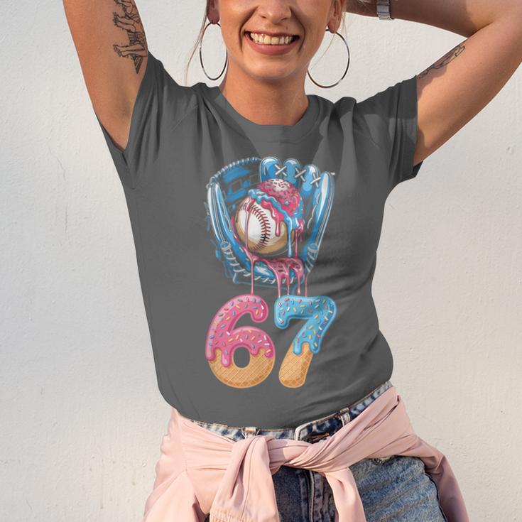 Baseball Drip Number 67 Player 67th Birthday Ice Cream 67 Unisex Jersey T-Shirt