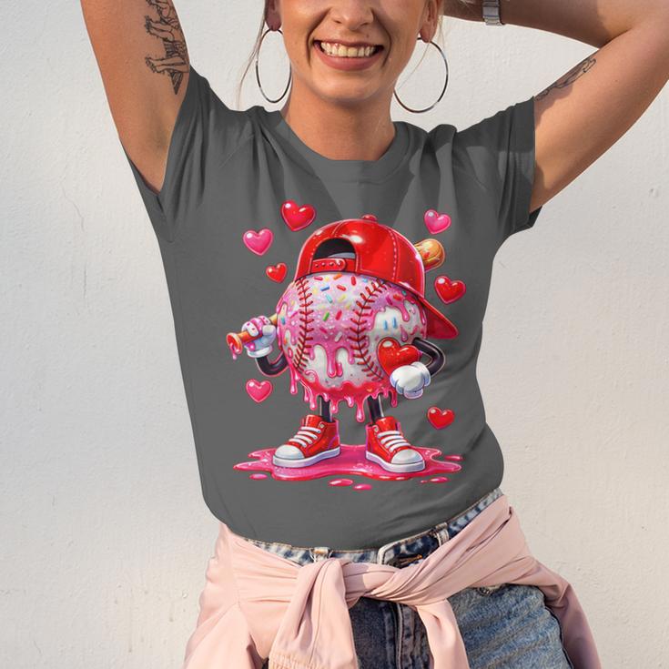 Baseball Drip Valentine Sports Vday Ice Cream Drip Heart Unisex Jersey T-Shirt Baseball Drip Valentine Sports Vday Ice Cream Drip Heart Unisex Jersey T-Shirt