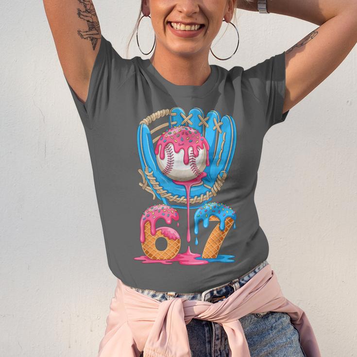 Baseball Ice Cream Drip Six Seven Gen Alpha Slang Meme 67 Unisex Jersey T-Shirt