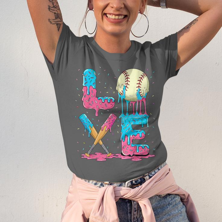 Baseball Love Drip Ice Cream Colorful Baseball Unisex Jersey T-Shirt