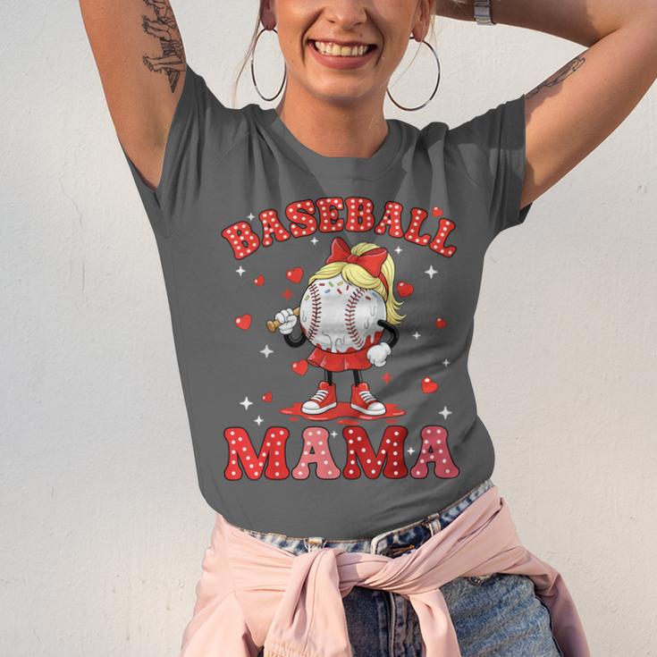 Baseball Mama Sports Mom Baseball Valentine Drip Girls Women Unisex Jersey T-Shirt