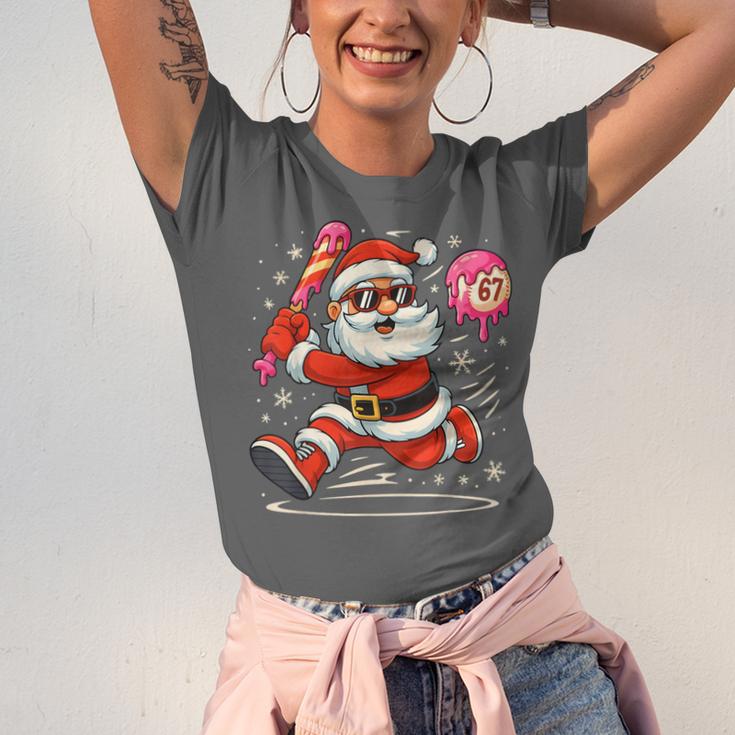 Baseball Santa 67 Baseball Christmas Pajamas Xmas Men Boy 67 Unisex Jersey T-Shirt