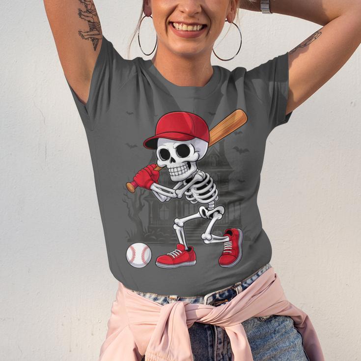 Baseball Skeleton Halloween Playing Unisex Jersey T-Shirt Baseball Skeleton Halloween Playing Unisex Jersey T-Shirt