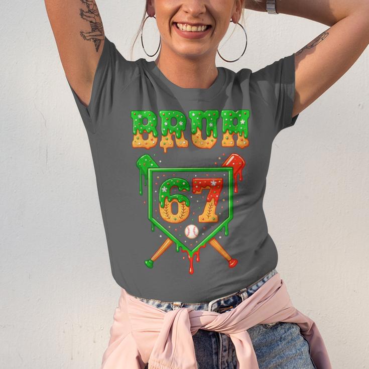 Bruh 67 Baseball Christmas Gingerbread Drip Number 67 Player Unisex Jersey T-Shirt Bruh 67 Baseball Christmas Gingerbread Drip Number 67 Player Unisex Jersey T-Shirt