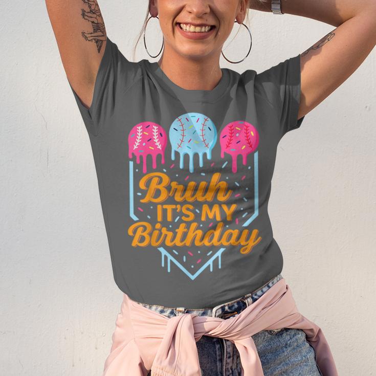 Bruh It's My Birthday Ice Cream Drip Baseball Birthday Unisex Jersey T-Shirt