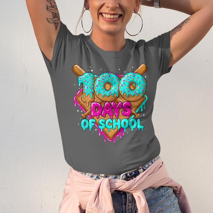 Happy 100 Days Of School Costume Baseball Drip Ice Cream Unisex Jersey T-Shirt