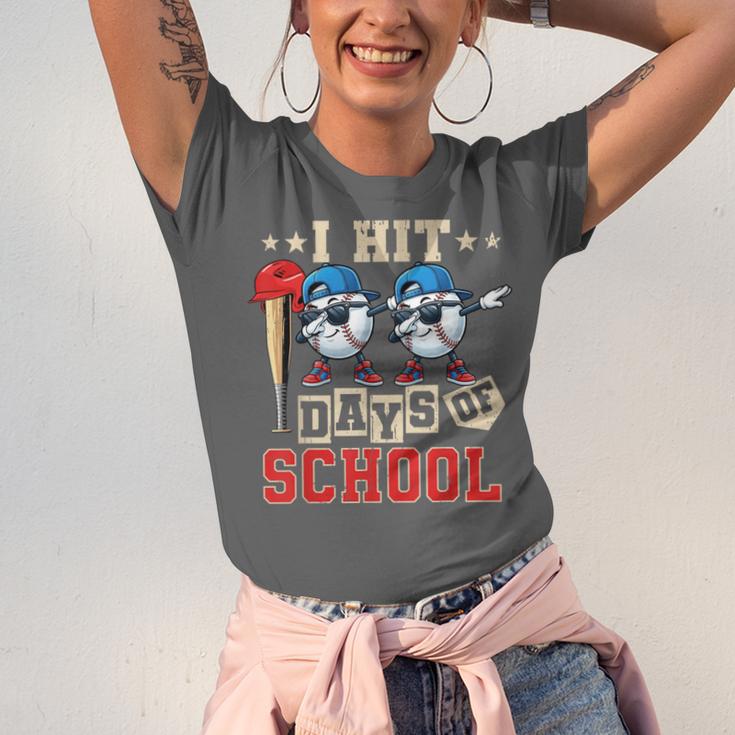 I Hit 100 Days Of School Baseball Kids Boy Teacher 100th Day Unisex Jersey T-Shirt