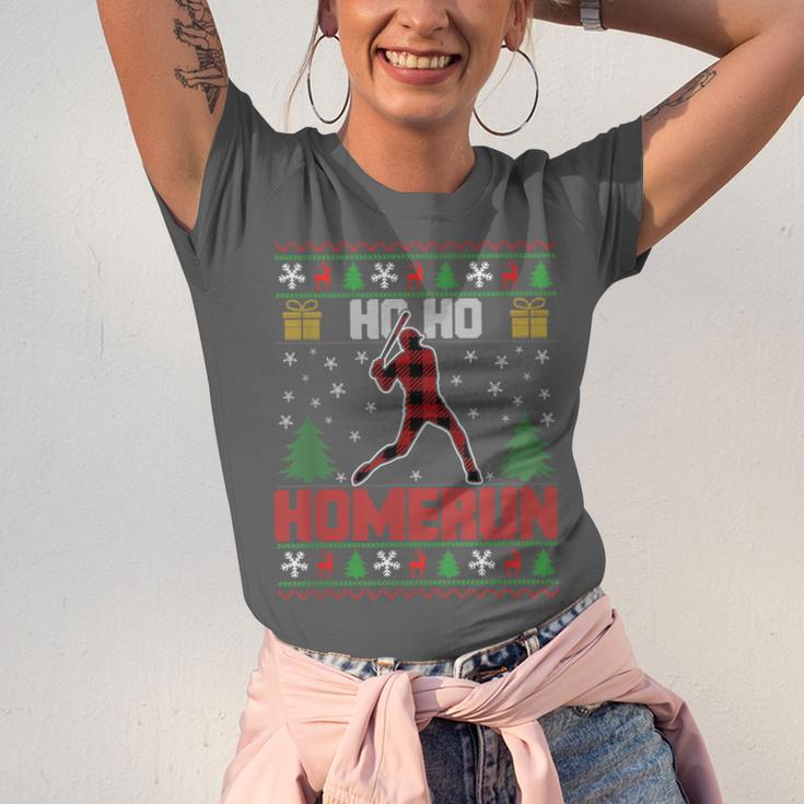 Ho Ho Homerun Xmas Sports Player Baseball Ugly Christmas Unisex Jersey T-Shirt Ho Ho Homerun Xmas Sports Player Baseball Ugly Christmas Unisex Jersey T-Shirt