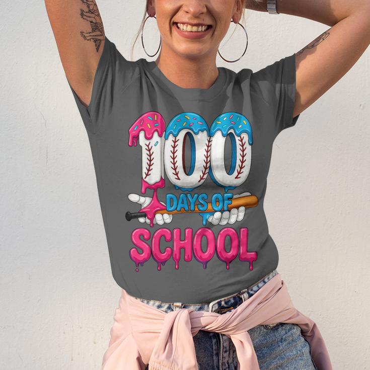 HUGvyn 100 Days Of School Baseball Ice Cream Teacher Student Unisex Jersey T-Shirt HUGvyn 100 Days Of School Baseball Ice Cream Teacher Student Unisex Jersey T-Shirt