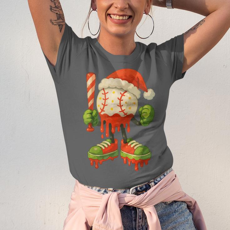 Ice Cream Drip Baseball Christmas Baseball Drip Candy Cane Unisex Jersey T-Shirt Ice Cream Drip Baseball Christmas Baseball Drip Candy Cane Unisex Jersey T-Shirt