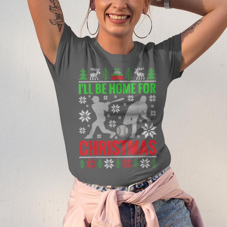 I'Ll Be Home For Christmas Baseball Xmas Unisex Jersey T-Shirt I'Ll Be Home For Christmas Baseball Xmas Unisex Jersey T-Shirt