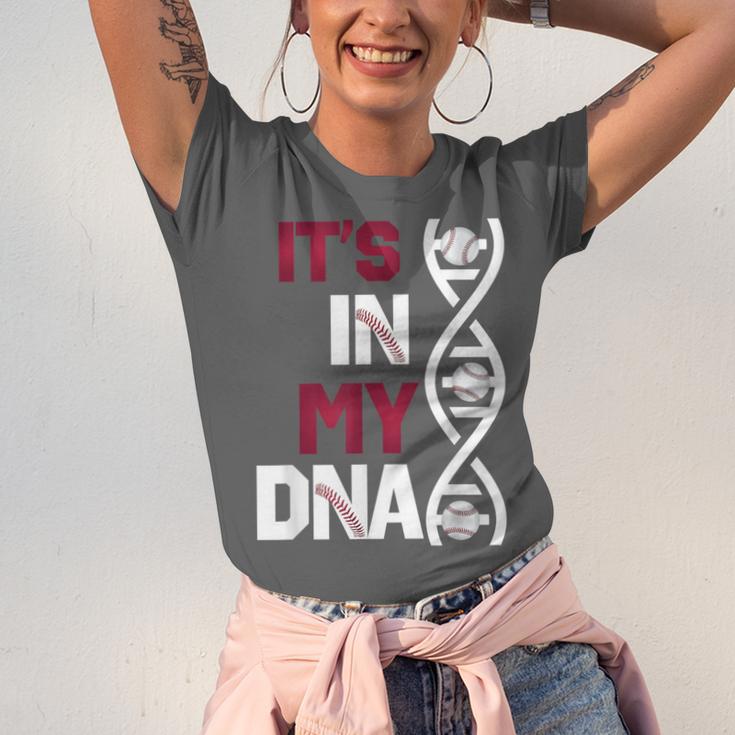 ITS In My DNA Baseball Sport Player Saying Unisex Jersey T-Shirt ITS In My DNA Baseball Sport Player Saying Unisex Jersey T-Shirt