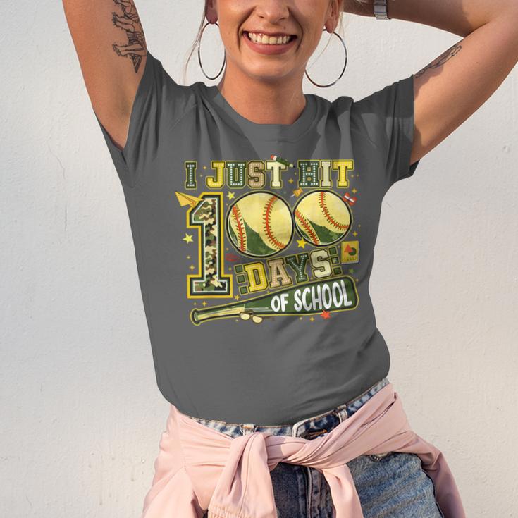 I Just Hit 100 Days Of School Baseball Teacher Boy Girl Kid Unisex Jersey T-Shirt