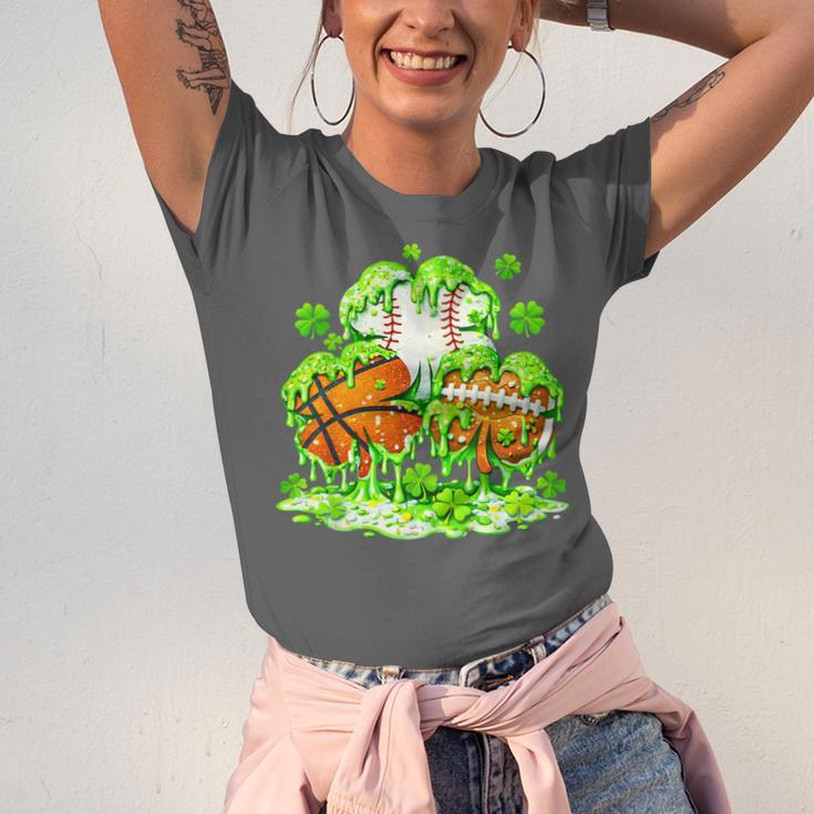 Kids St Patricks Day Shamrock Basketball Baseball Football Unisex Jersey T-Shirt