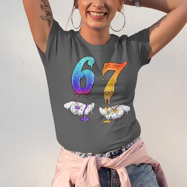 Six Seven Ice Cream Drip Cool Meme 67 Number Baseball Unisex Jersey T-Shirt